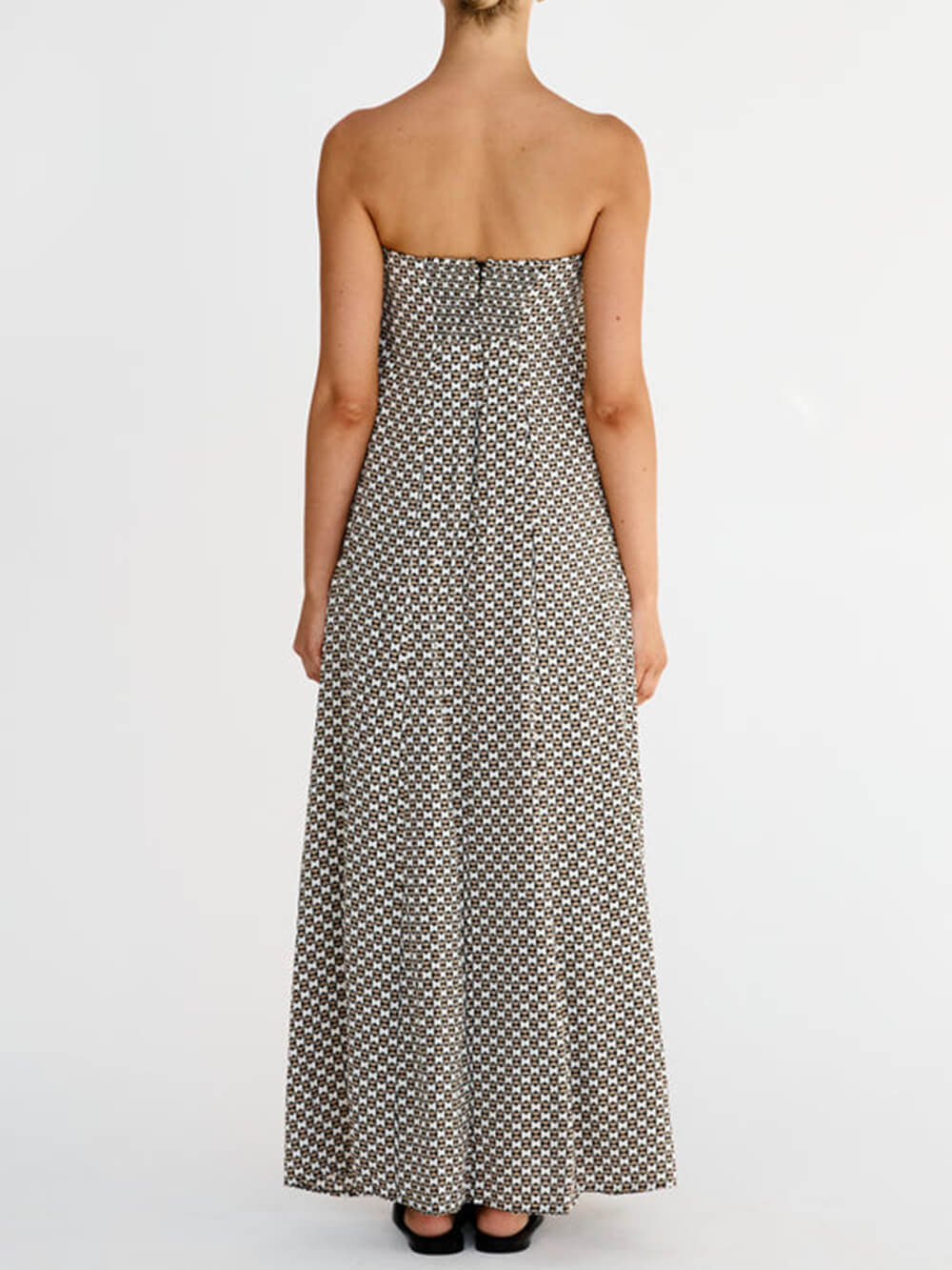Boheemse Diamantprint Maxi Jurk
