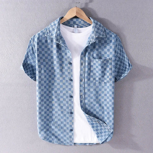 MASON GECHECKTE DENIM SHIRT